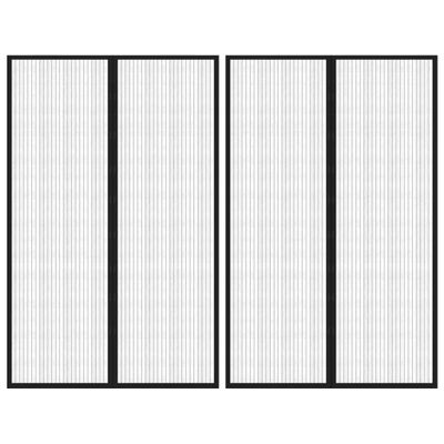 vidaXL Závesy proti hmyzu s magnetickými blokmi 2ks čierne 220x130 cm