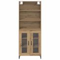 vidaXL Highboard Remeselný dub 69,5 x 34 x 180 cm Kompozitné drevo