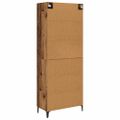 vidaXL Highboard Staré drevo 69,5 x 34 x 180 cm Kompozitné drevo