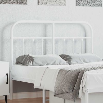 vidaXL Kovové náhradné čelo postele, biele 120 cm