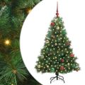 vidaXL Umelý vianočný stromček s 150 LED-i Zelená 150 cm PE a PVC