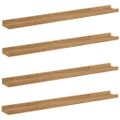 vidaXL Stenná polica Nástenná montáž 4 ks Hnedá 80 x 9 x 3 cm