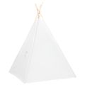 vidaXL Detský stan típí s taškou biely 120x120x150 cm polyesterový