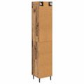 vidaXL Highboard Staré drevo 34,5 x 34 x 180 cm Kompozitné drevo