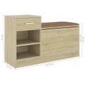 vidaXL Lavica na topánky dub sonoma 94,5x31x57 cm kompozitné drevo