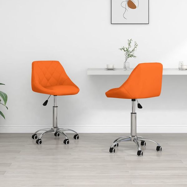 vidaXL Otočné jedálenské stoličky 2 ks oranžové umelá koža