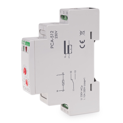 Relé časové F&F PCA-512 230V, 10A, pre oneskorené vypnutie, na DIN lištu