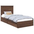 vidaXL Úložná posteľ Hnedý dub 75 x 190 cm Kompozitné drevo