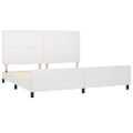 vidaXL Posteľný rám s čelom biely 200x200 cm umelá koža