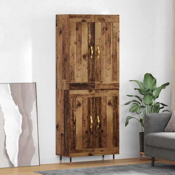 vidaXL Highboard Staré drevo 69,5 x 34 x 90 cm Kompozitné drevo