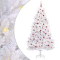 vidaXL Umelý Sklápací Vianočný Stromček Biela 240 cm PVC a oceľ