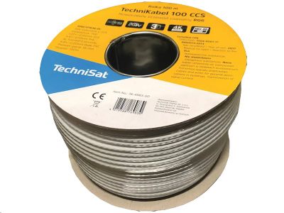 Kábel koaxiálny TechniSat TechniKabel 100 CCS / 100 m / 6,8 mm / biely
