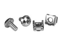 20 Pack - Installation Tool - 12 mm M6 Screws - M6 Nuts - Cabinet Mounting Screws and Cage Nuts (CABSCRWM620) - Skrutky a matice pre regál - strieborná (balenie 20)