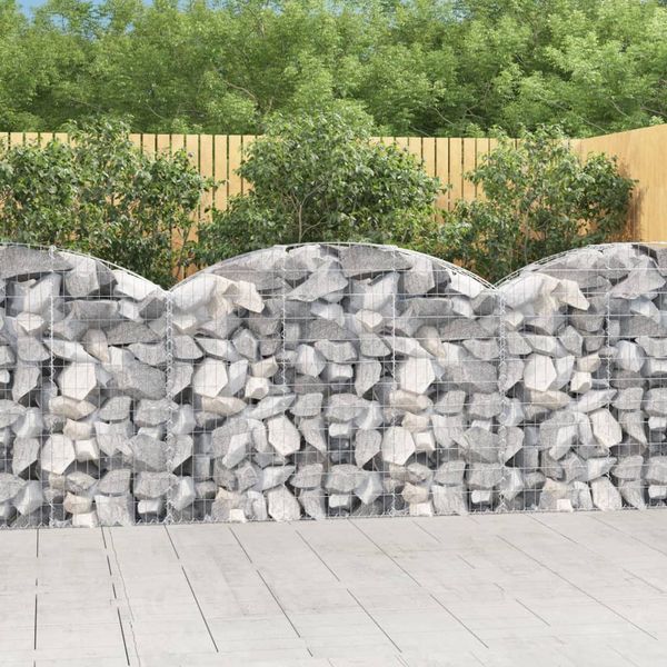 vidaXL Oblúkový gabionový kôš 150x30x100/120 cm pozinkované železo
