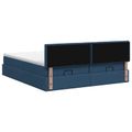 vidaXL Ottoman posteľ s matracom a LED Modrá 180 x 200 cm Látka