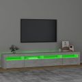 vidaXL TV skrinka s LED svetlami betónová sivá 240 x 35 x 40 cm