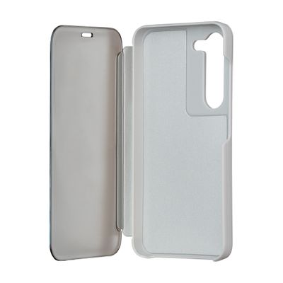 Skladacie zrkadlové puzdro pre Samsung Galaxy A14 4G / A14 5G strieborné