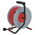 Predlžovací kábel EMOS P194504 na bubne 50m / 4 zás. / s vypínačom / červený / PVC / 230V / 1,5 mm2