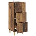 vidaXL Zásuvkový kabinet Staré drevo 33 x 34,5 x 90 cm