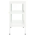 vidaXL Komoda biela 70x35x70 cm oceľ a sklo