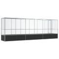 vidaXL Voliéra s nadstavcom strieborná 626,5x107x212 cm oceľ