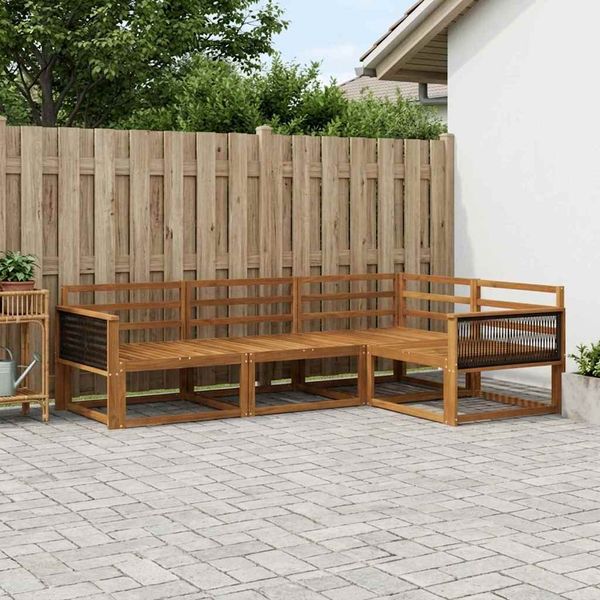 vidaXL Záhradná súprava gaučov 4 pcs Prírodná Pevné akáciové drevo
