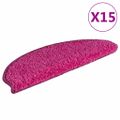 vidaXL Schodové rohože 15 ks 65x21x4 cm ružové polkruhové veľké