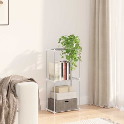 vidaXL Trubková polica s úložiskom Biela 42,5 x 27 x 91,5 cm Hliník