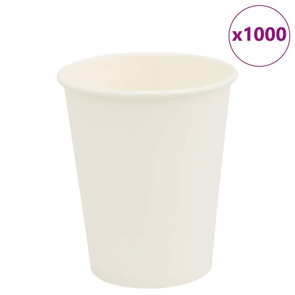 vidaXL Papierové šálky na kávu 1000 ks 8oz 200ml biela