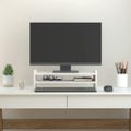 vidaXL Stojan na monitor biely 50x27x15 cm masívna borovica