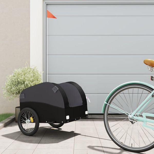 vidaXL Vozík za bicykel, čierny 30 kg, železo