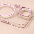 Priehľadné tenké Mag puzdro pre iPhone 17 Air 6,6" ružové