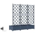 vidaXL Záhradný kvetináč 3 ks Sivá 120 x 40 x 126 cm PP