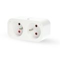 Chytrá DUO zásuvka NEDIS WIFIP141EWT /Wi-Fi/merič spotreby/16A/3680W/biela
