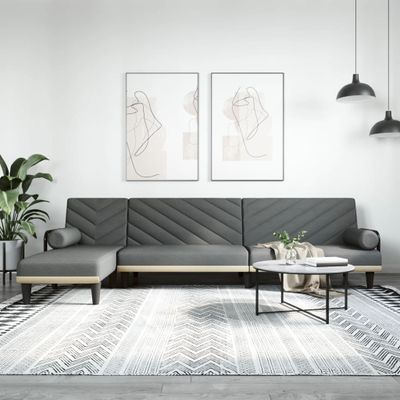 vidaXL Pohovka v tvare L tmavosivá 260x140x70 cm látka