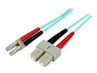 10 Gb Aqua - Multimode Duplex 50/125 - LSZH - LC/SC - OM3 - LC to SC Fiber Patch Cable (A50FBLCSC2) - Patch kábel - multimódový LC (M) na SC multimódový (M) - 2 m - 2 m - optické vlákno - duplex - 50/125 mikrónov - vodotesný - farba