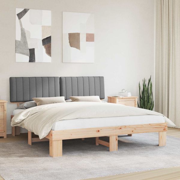 vidaXL Rám postele s čalúneným čelom Svetlosivá 180 x 200 cm
