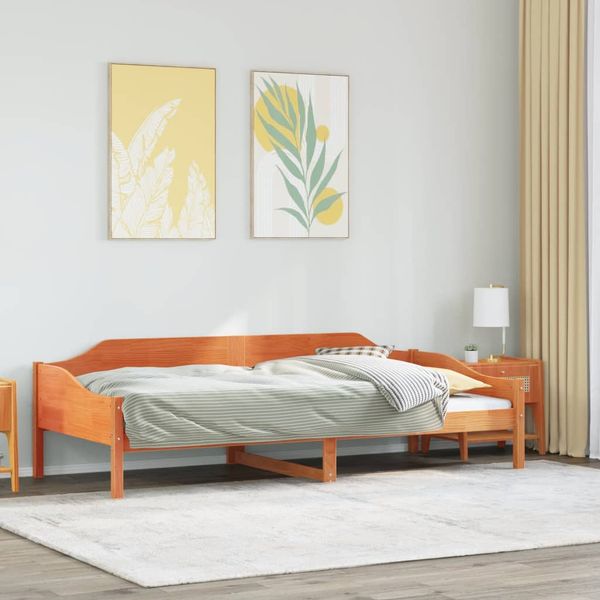 vidaXL Posteľ bez matraca voskovo hnedá 90x200 cm masívna borovica