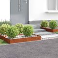 vidaXL Obrubník trávnika 4 ks 100 x 60 x 20 cm Oceľ Hrdzavý