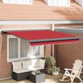vidaXL Sklopná markíza Červená 350 x 250 cm Plátno a hliník