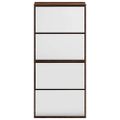 vidaXL Botník so zrkadlom 4-poschodový hnedý dub 63x17x134 cm
