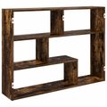 vidaXL Stenná polica Nástenná montáž Dymový dub 95 x 20 x 69,5 cm