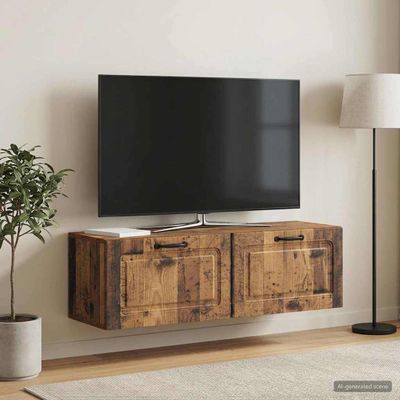 vidaXL Nástenná TV skrinka Nástenný Staré drevo 98 x 31 x 30 cm