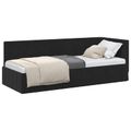 vidaXL Rohový rám postele s čelnou doskou Čierna 80 cm x 200 cm Zamat