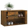 vidaXL Botník dymový dub 80x35x45 cm spracované drevo