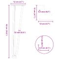 vidaXL Nohy do vlasov pre konferenčný stolík 4 ks, biele 42 cm, masívna oceľ