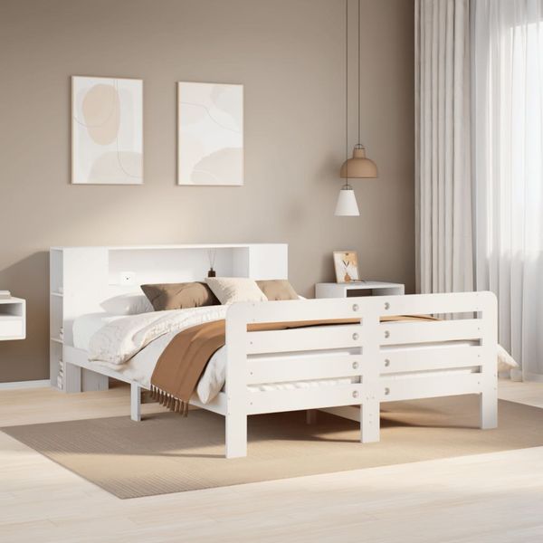 vidaXL Posteľ bez matraca biela 160x200 cm masívna borovica
