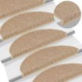 vidaXL Samolepiace nášľapy na schody sisal 30 ks 65x21x4 cm pieskové