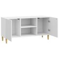 vidaXL TV skrinka 102 x 34,5 x 50 cm Biela s vysokým leskom