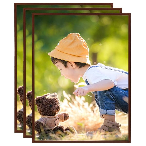 vidaXL Fotorámiky na stenu alebo stôl 3 ks bronzové 50x60 cm MDF